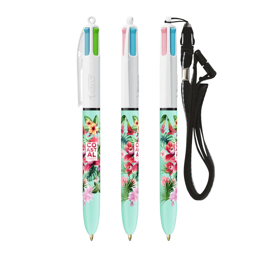 BIC® 4 Colours® Fashion with Lanyard -kuulakärkikynä