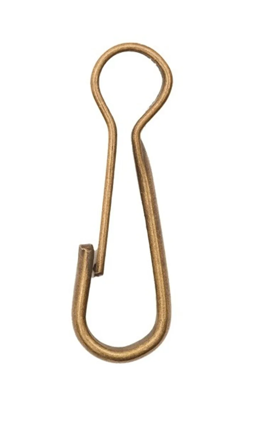 Messinkipinnoitettu kääntyvä metallihakanen, pituus 40 mm.