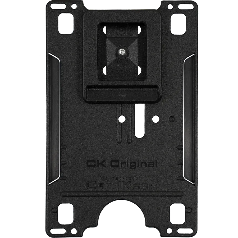 Black vertical CardKeep Original plastic clip with CK Original print.