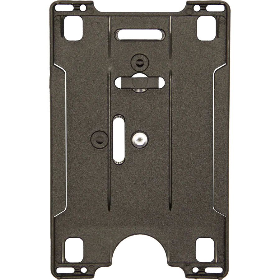 Black open CardKeep Original card holder with plastic clip.