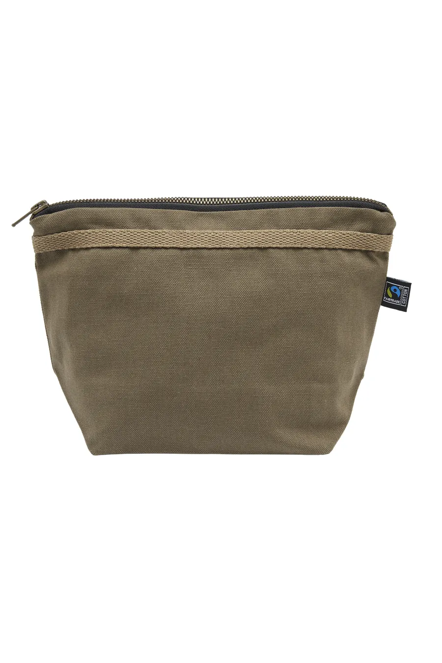 Oliivinvihreä Cottover Canvas Toilet Case -toilettilaukku vetoketjulla.