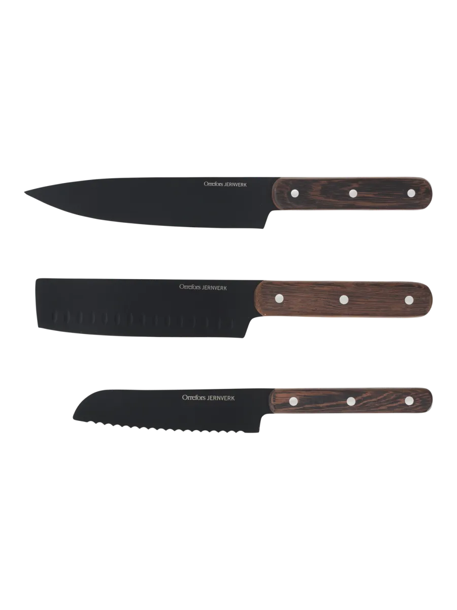 Black veitsisetti, 3 kpl, Orrefors Jernverk