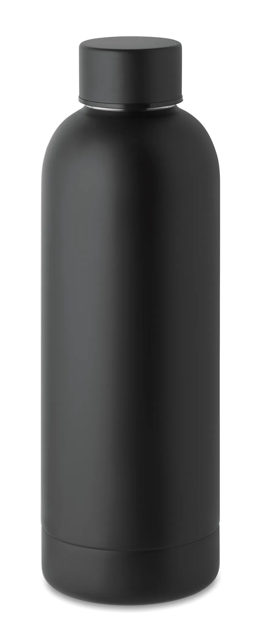 Musta teräksinen ATHENA-termospullo 500 ml kierrettävällä korkilla.
