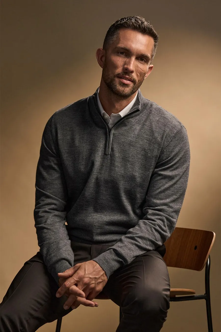 Half zip neule