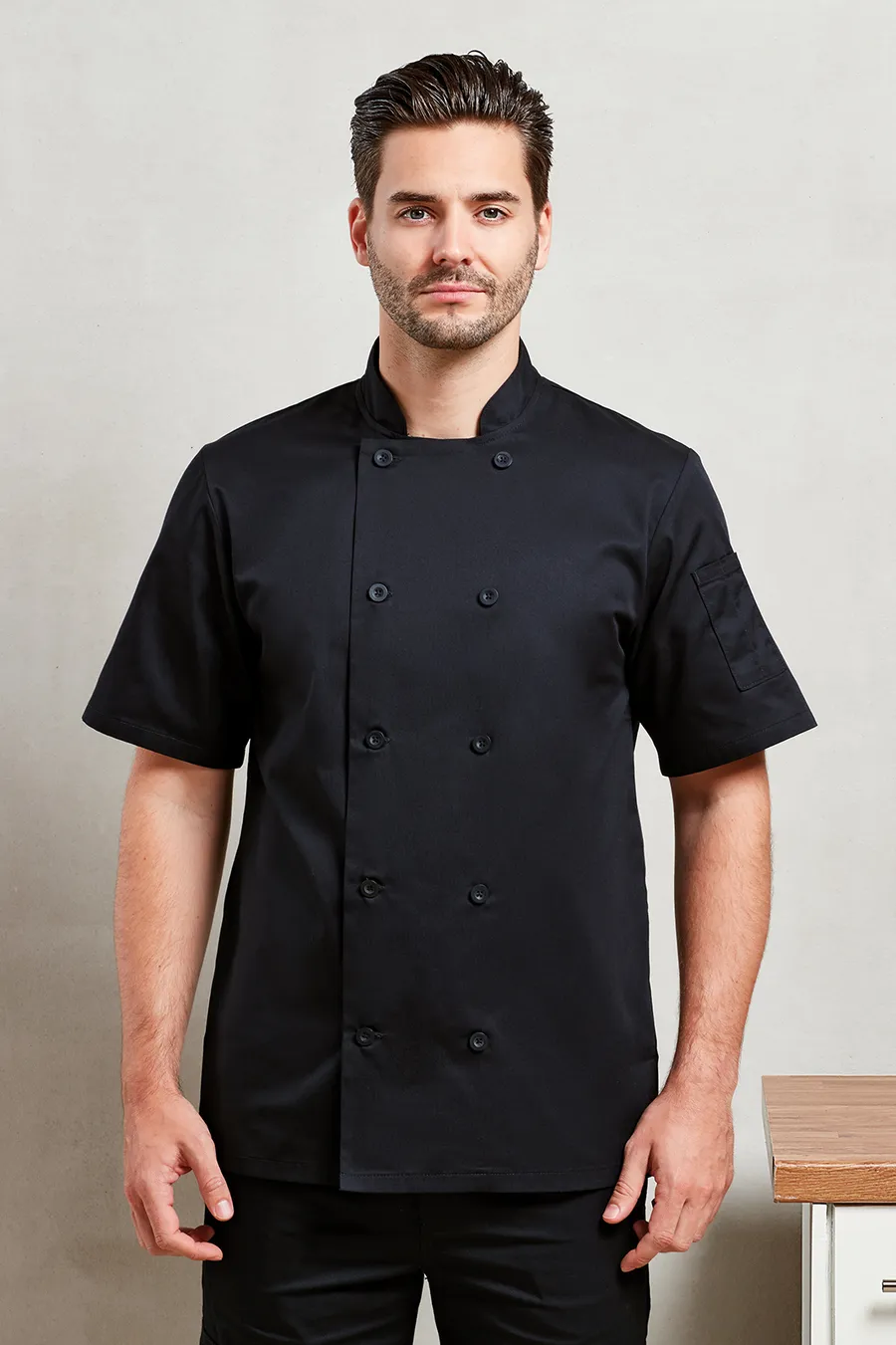 Short-sleeved chef jacket