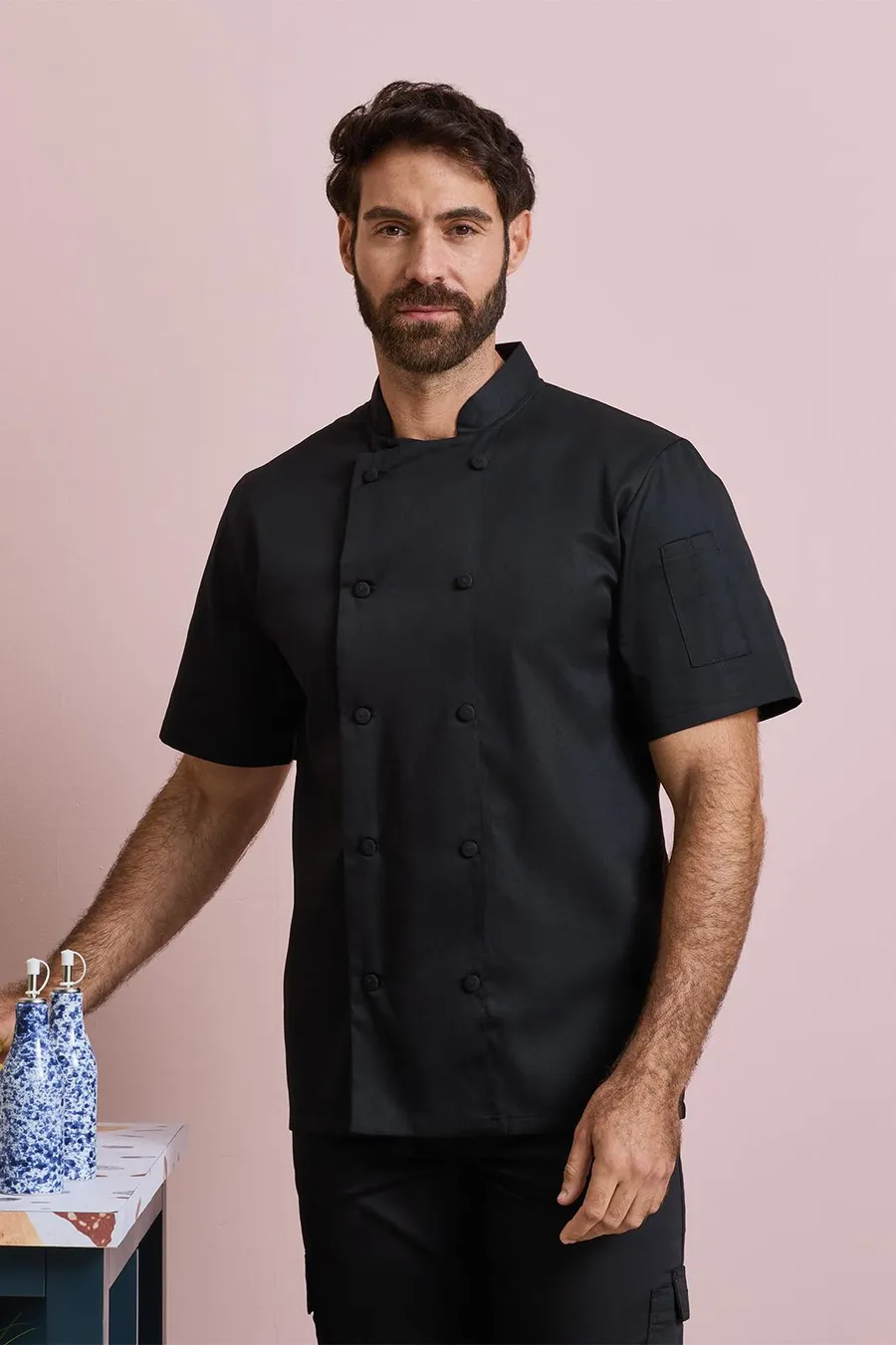 Short-sleeved Coolchecker® chef's jacket
