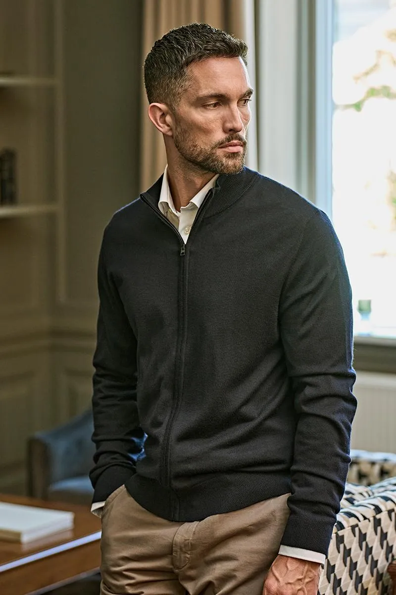 Full zip neule