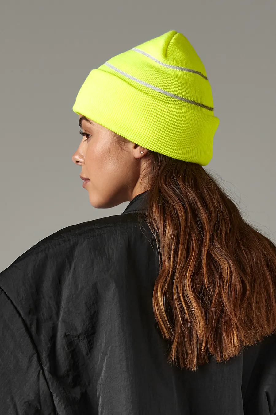 Beanie with reflective stripe