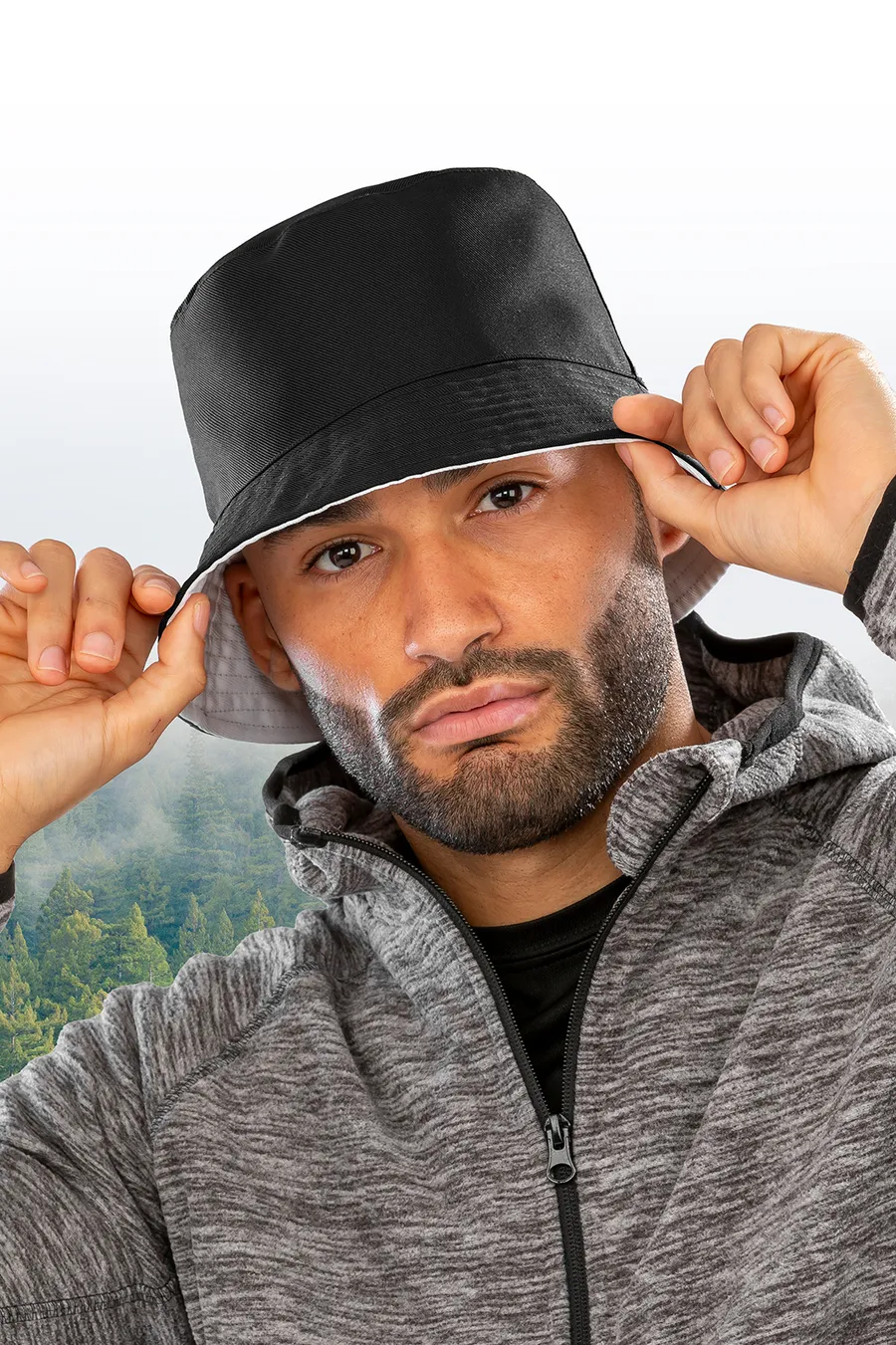 Recycled reversible bucket hat