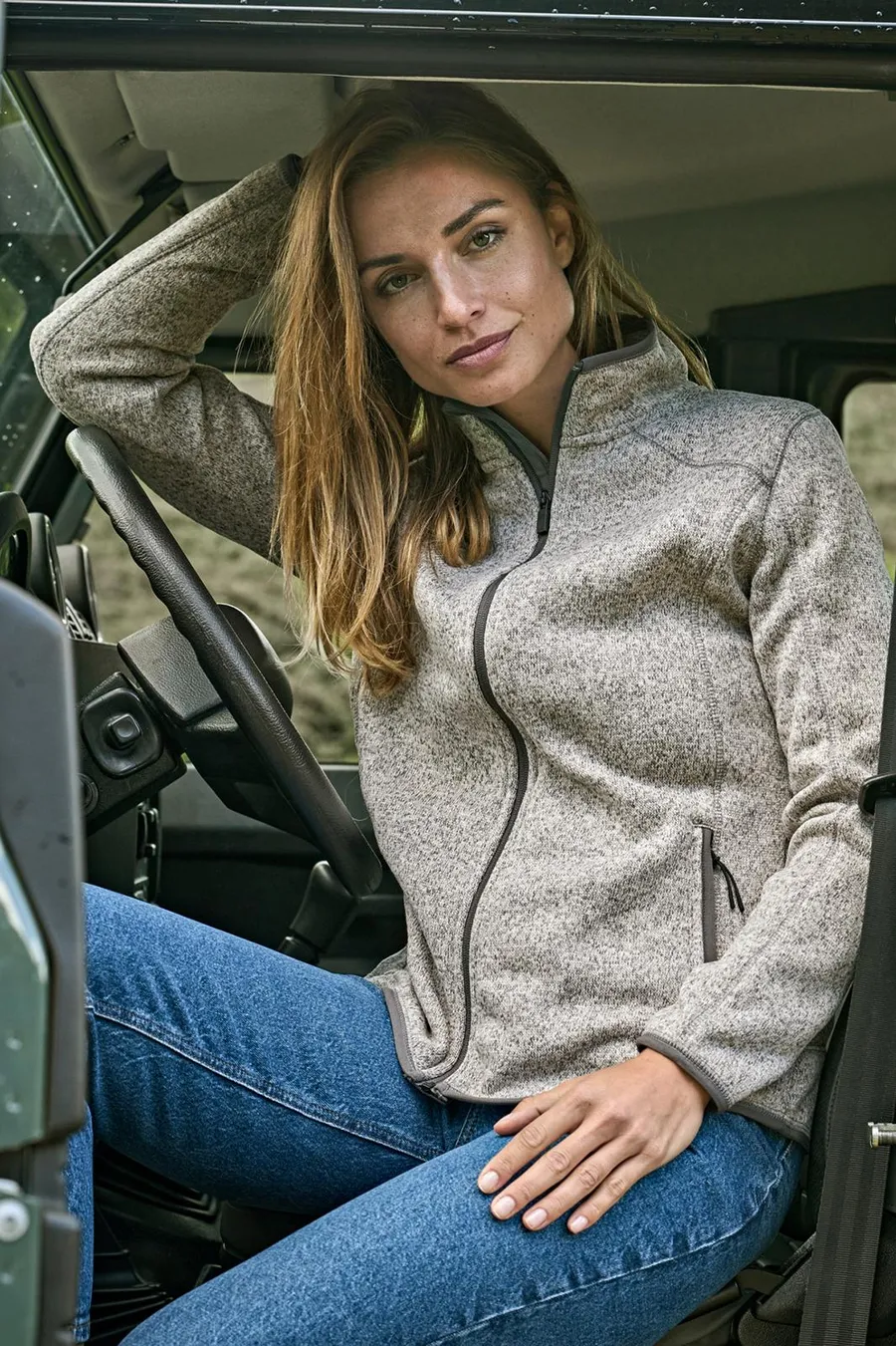 Women's outdoor knitted fleece