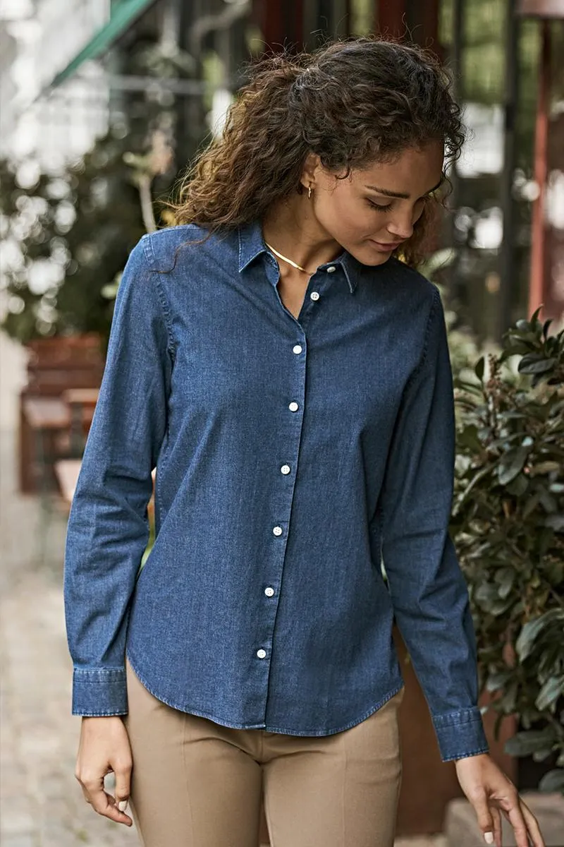 Naisten denim kauluspaita