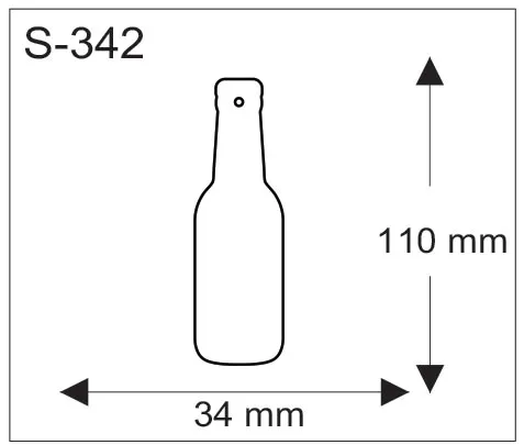 Pullon muotoinen pehmoheijastin, mitat 34 mm x 110 mm.