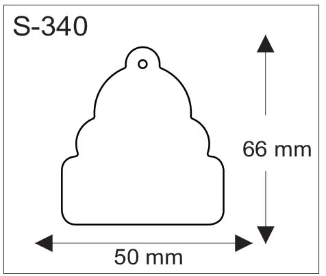 Mehiläispesän muotoinen pehmoheijastin S-340, mitat 50 x 66 mm.