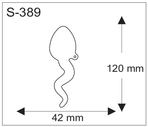 Ilmapallon muotoinen pehmoheijastin, mitat 120 mm x 42 mm.