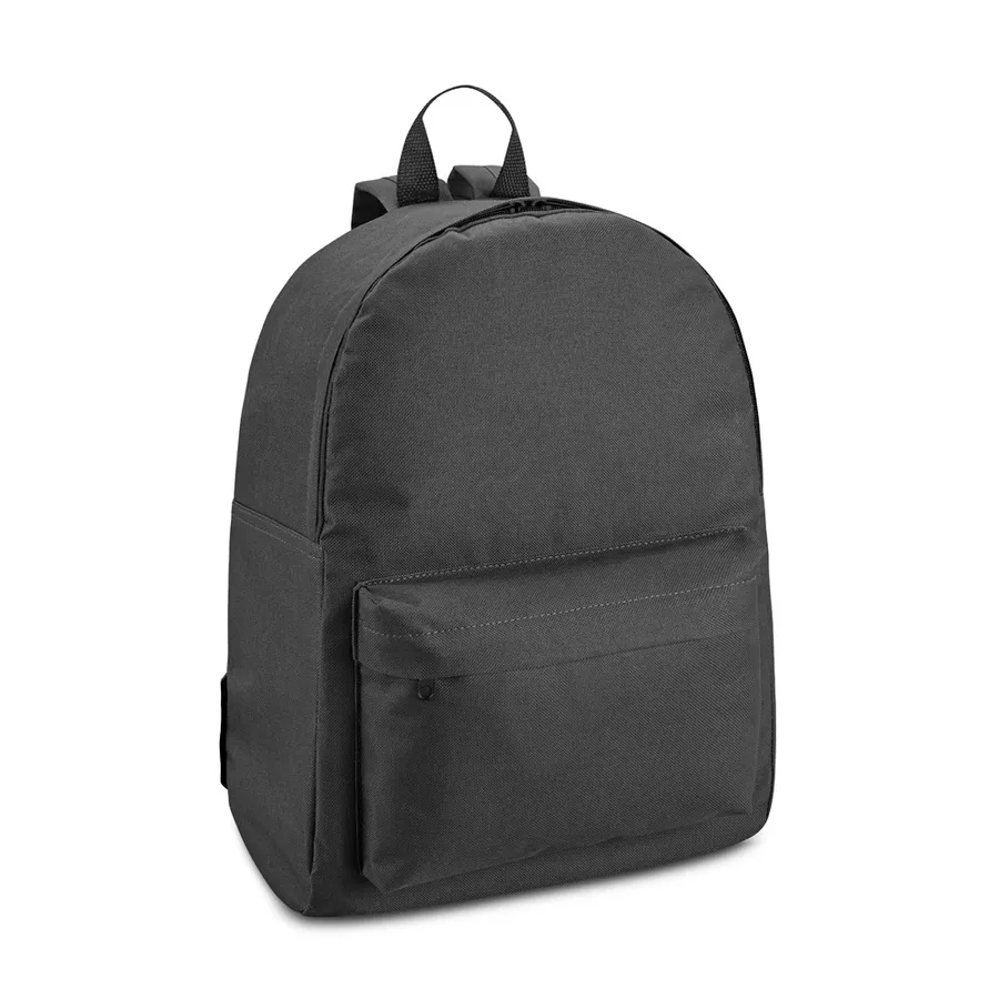 Black BERNA II 600D polyester backpack with front pocket.