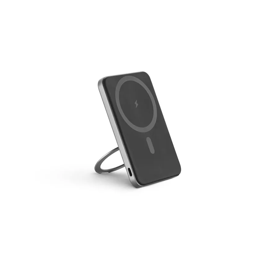 WARSHEL 5. 5 000 mAh:n magneettinen varavirtalähde, jossa on 15 W:n supernopea langaton laturi kierrätetystä ABS-muovista (100 % rABS) ja jalusta