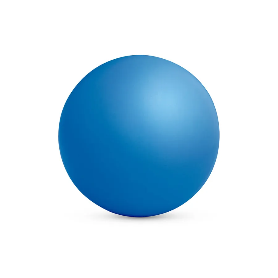 Sininen pallonmuotoinen stressinpoistaja.
