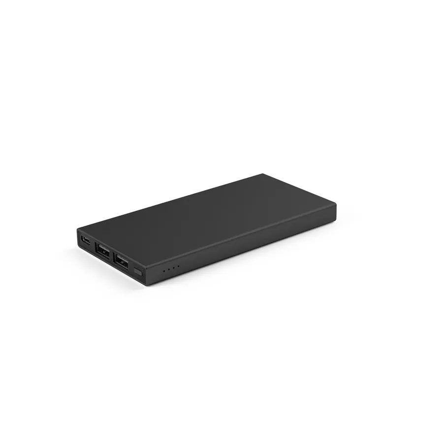 Musta litteä DOROTHY 5 -varavirtalähde, jonka päädyssä USB-C- ja USB-A-liitännät sekä merkkivalot.