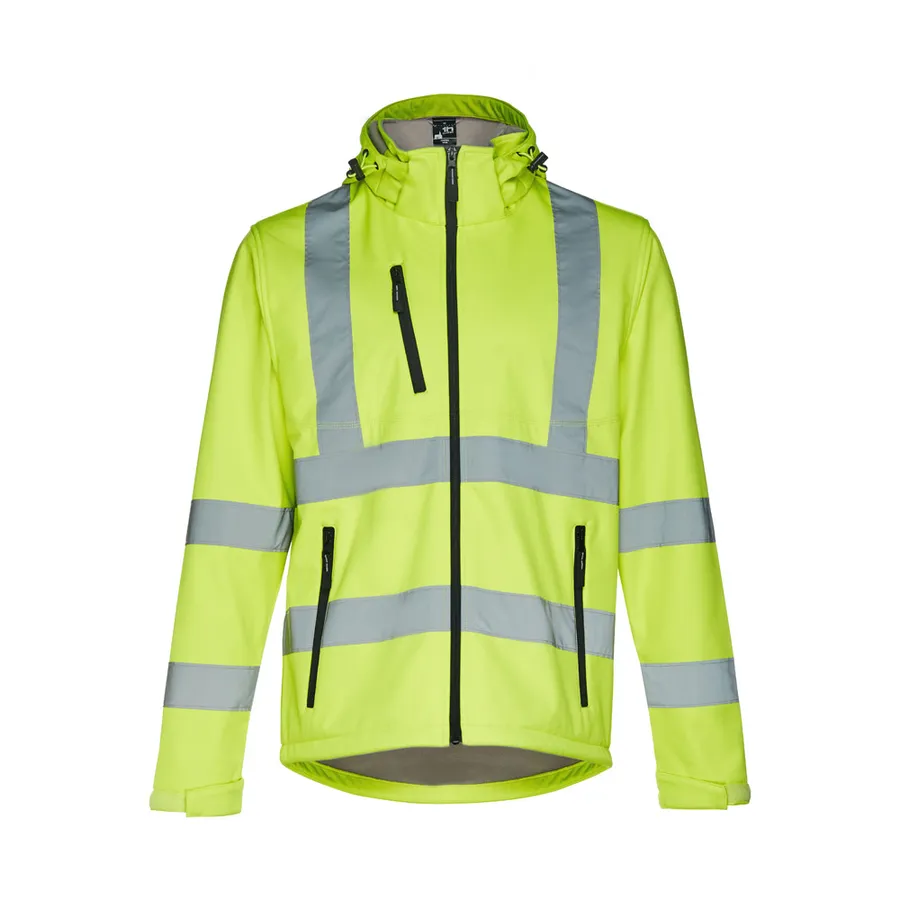 THC ZAGREB WORK. Huomiovärinen softshell-takki (unisex, luokka 111)