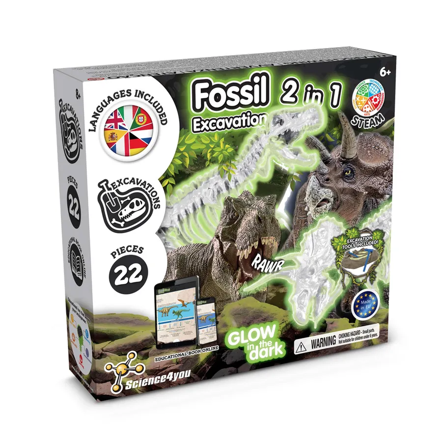 2 in 1 Fossil Excavation Kit I. Opettavainen peli lapsille