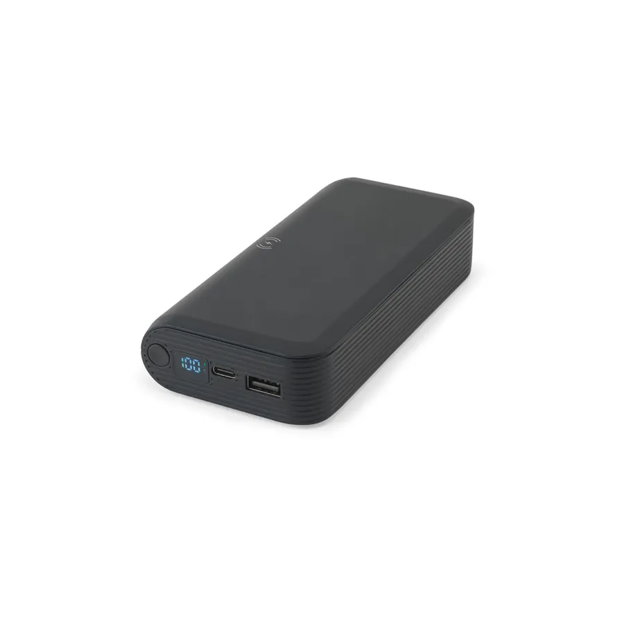 BECKER 20. 20 000 mAh:n varavirtalähde kierrätetystä ABS-muovista (100 % rABS) ja 15 W:n supernopea langaton laturi