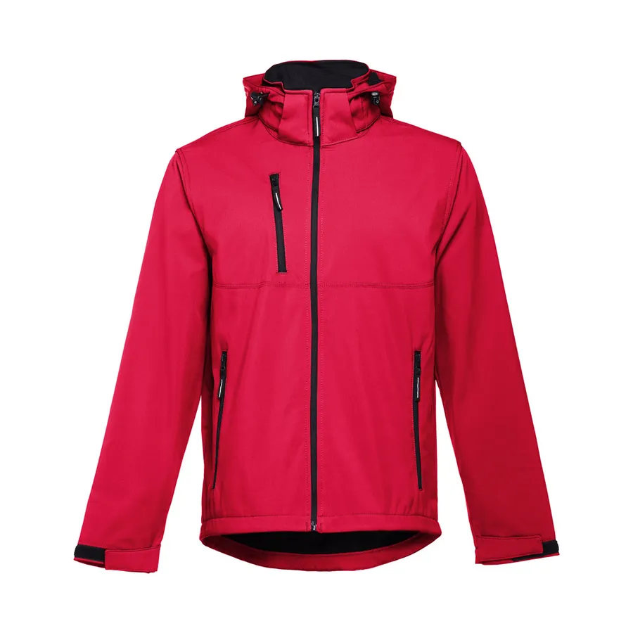 THC ZAGREB II. Miesten softshell-takki irrotettavalla hupulla ja pyöristetyllä helmalla